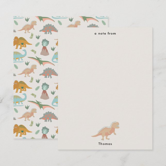 Dinosaurs Kids Hand Drawn Boho Dinosaur Custom Card (Front/Back)