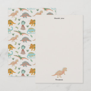 Dinosaurs Kids Hand Drawn Boho Dinosaur Custom Thank You Card