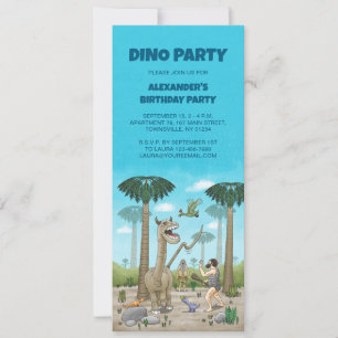 Dinosaurs meet the Stone Age Invitation