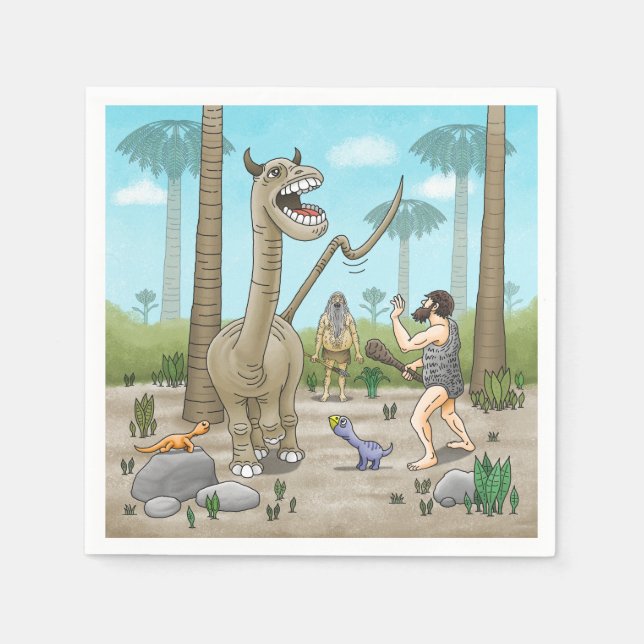 Dinosaurs meet the Stone Age Napkin (Front)