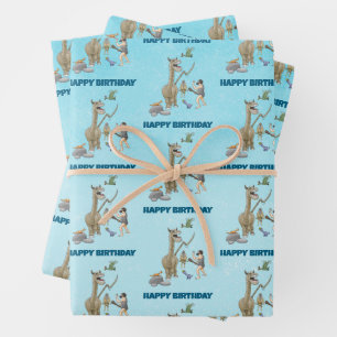 Dinosaurs meet the Stone Age Wrapping Paper Sheet