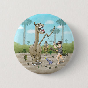 Dinosaurs meets the Stone Age 6 Cm Round Badge