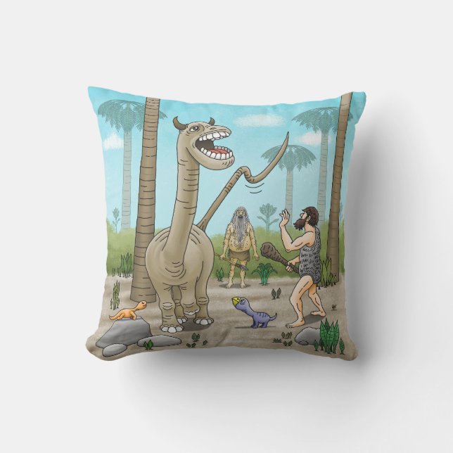  Dinosaurs meets the Stone Age Cushion (Front)