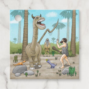 Dinosaurs meets the Stone Age Favour Tags