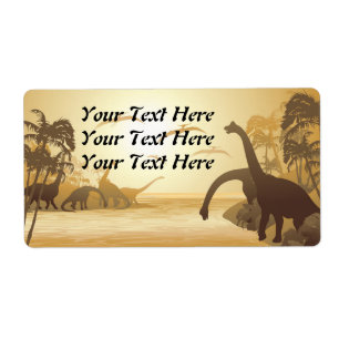 Dinosaurs on Tropical Jurassic Landscape 