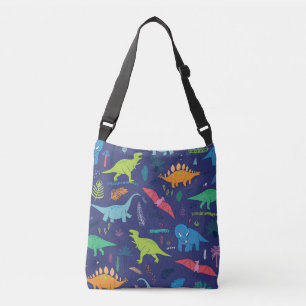 Dinosaurs Palms Tropical Vintage Pattern Crossbody Bag