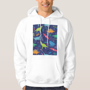 Dinosaurs Palms Tropical Vintage Pattern Hoodie