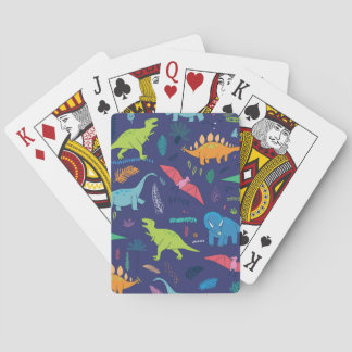 Dinosaurs Palms Tropical Vintage Pattern Playing Cards
