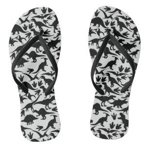 Dinosaurs pattern 01 b. White BG Jandals