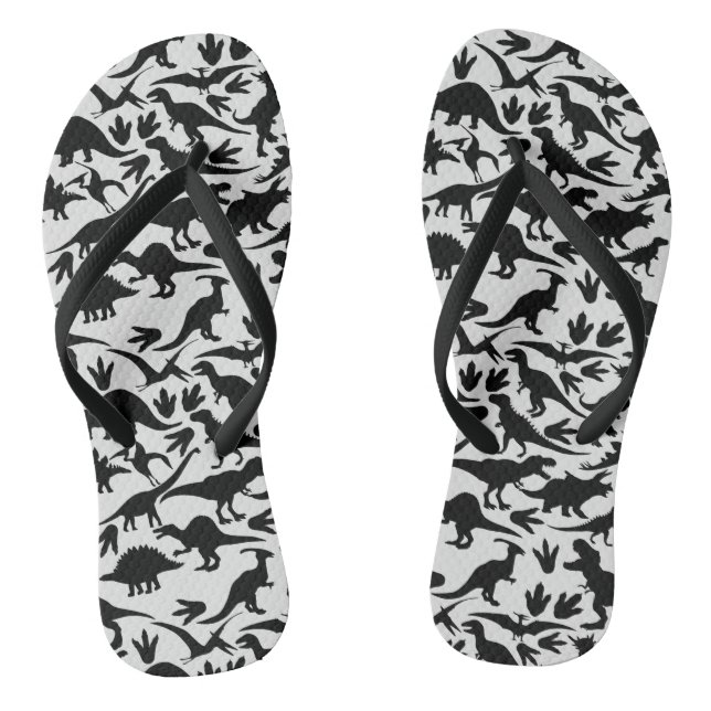 Dinosaurs pattern 01 b. White BG Jandals (Footbed)