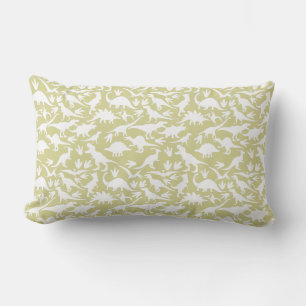 Dinosaurs pattern 01 w. Lyellow BG Lumbar Cushion