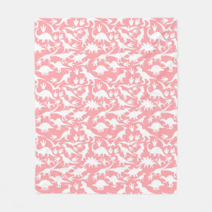 Dinosaurs pattern 01 w. Pink BG Fleece Blanket