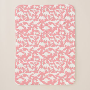 Dinosaurs pattern 01 w. Pink BG Sherpa Blanket