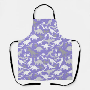 Dinosaurs pattern 01A LPurple BG Apron
