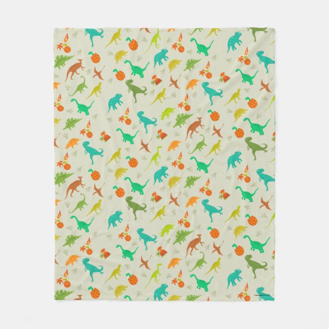 Dinosaurs Pattern Fleece Blanket (Front)