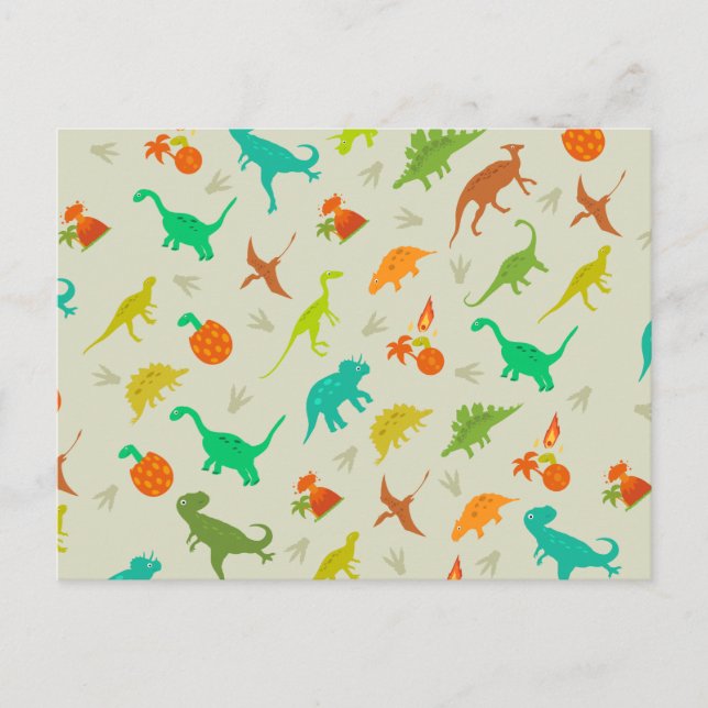 Dinosaurs Pattern Postcard (Front)