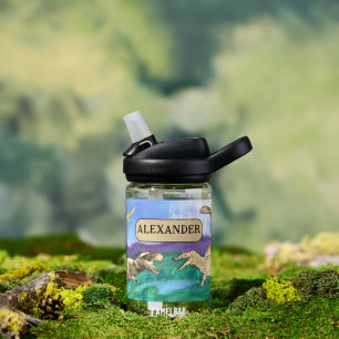 Dinosaurs Personalised School Water Bottle