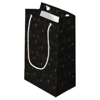 Dinosaurs - Primary Outline Black Background Small Gift Bag