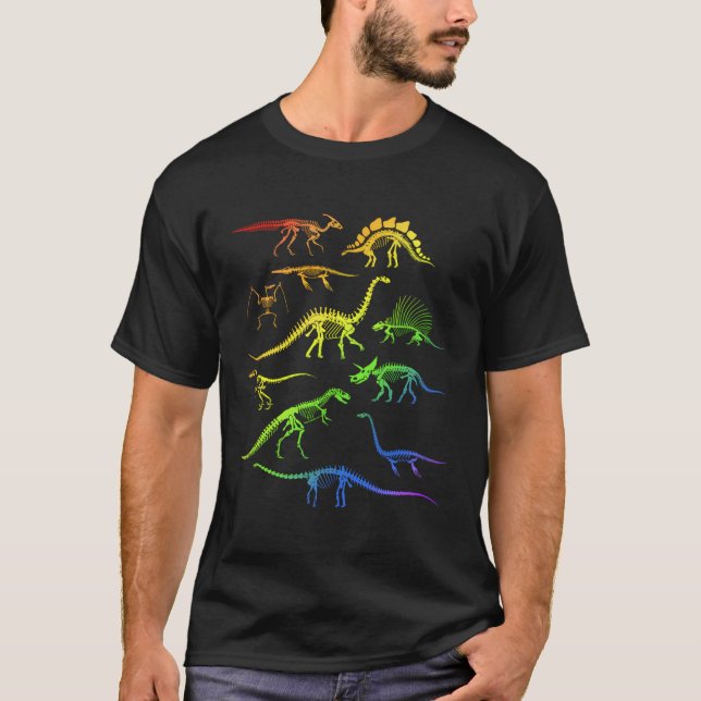Dinosaurs Rainbow Pride For And T-Shirt (Front)