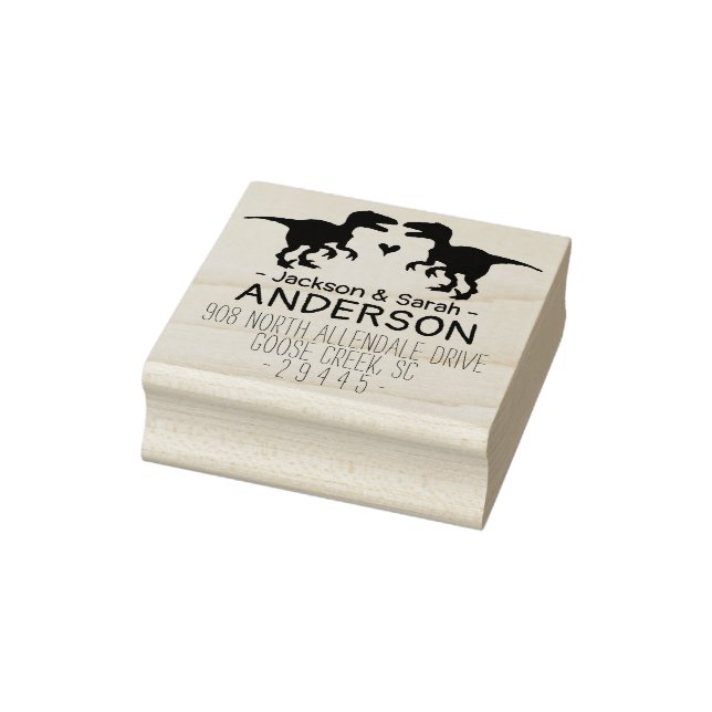 Dinosaurs Return Address Stamp - Wedding Animals (Stamp)