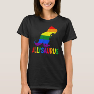 Dinosaurs Rex Lgbt Gay Pride Flag Allysaurus Ally  T-Shirt