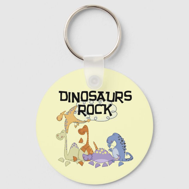 Dinosaurs Rock Tshirts and Gifts Key Ring (Front)