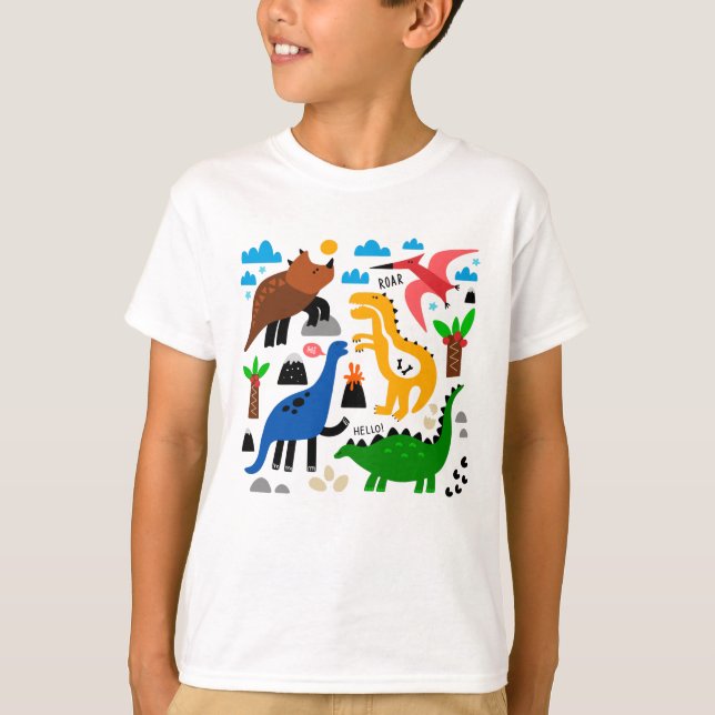 Dinosaurs seamless pattern T-Shirt (Front)