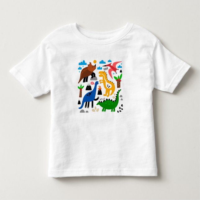 Dinosaurs seamless pattern toddler T-Shirt (Front)