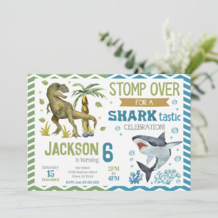 Dinosaurs & Sharks Birthday Invitation