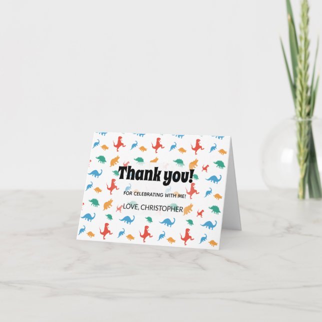 Dinosaurs Silhouette Thank you card (Front)
