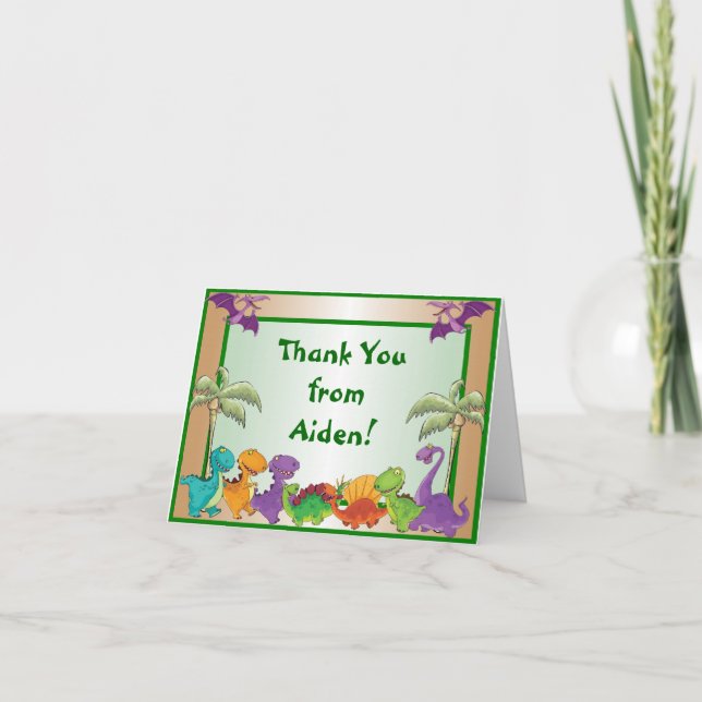 Dinosaurs Thank You Note Card (Front)