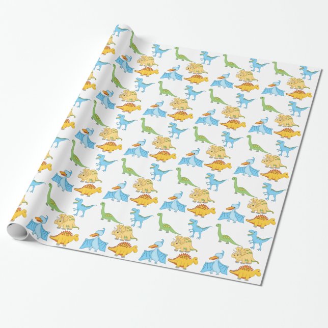 Dinosaurs Wrapping Paper (Unrolled)