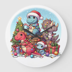 Dinosaurus Christmas , Large Clock
