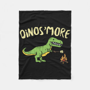 Dinosmore Funny Dino Smore Camping Dinosaur Camp C Fleece Blanket