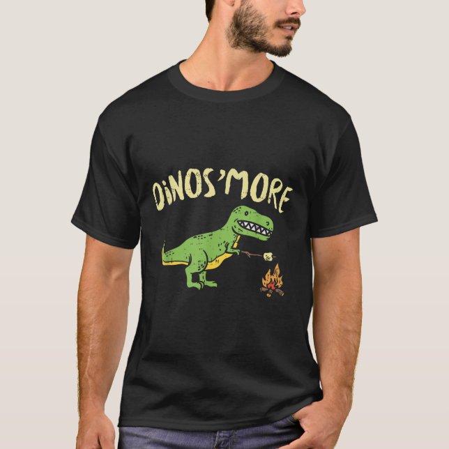 Dinosmore Funny Dino Smore Camping Dinosaur Camp C T-Shirt (Front)