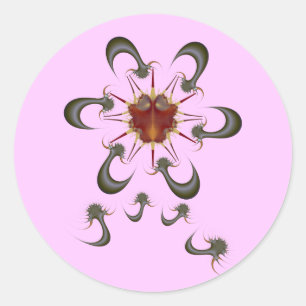 Dinoverna Bug with Anti-Virus Classic Round Sticker