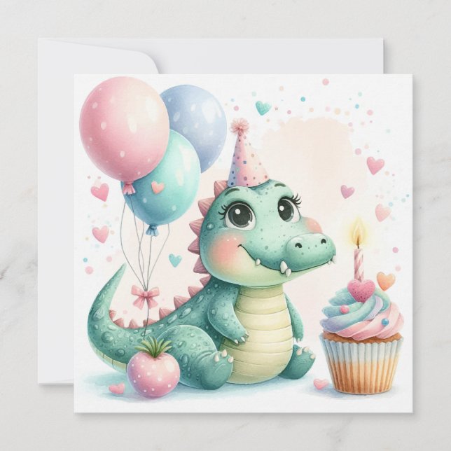 Dinozaur birthday card (Front)