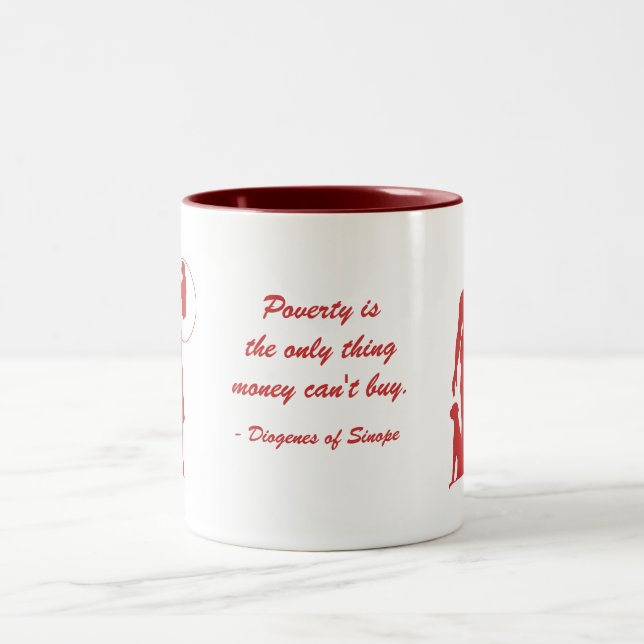 Diogenes Poverty (2) Two-Tone Coffee Mug (Center)
