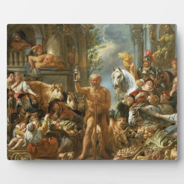 Diogenes Searching for an Honest Man, c.1650-55 (o Plaque (Front)