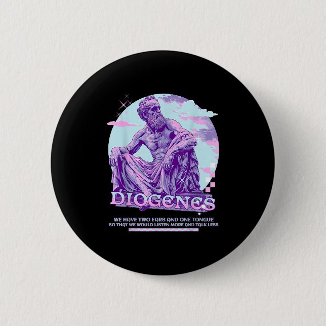 Diogenes Y2k Pastel Aesthetic Stoic Quote Funny St 6 Cm Round Badge (Front)