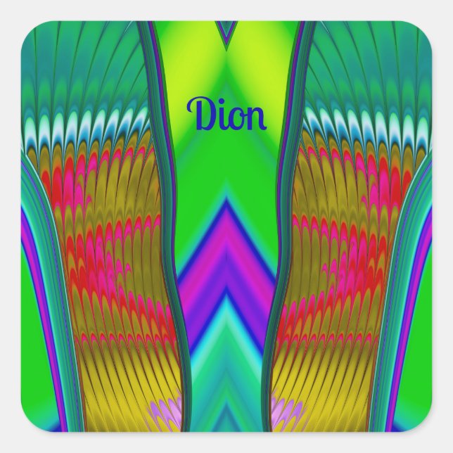 DION ~ Multicoloured 3D ~ Square Sticker (Front)