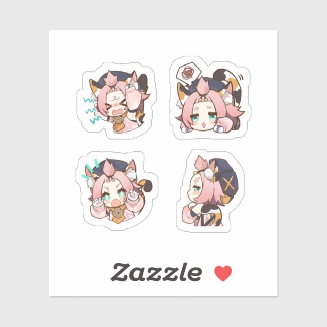 Diona Genshin Impact 4 Pack Sticker Sheet (Sheet)