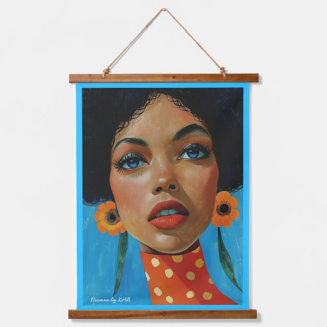 Dionne by KAB Wood Topped Wall Tapestry (Front)