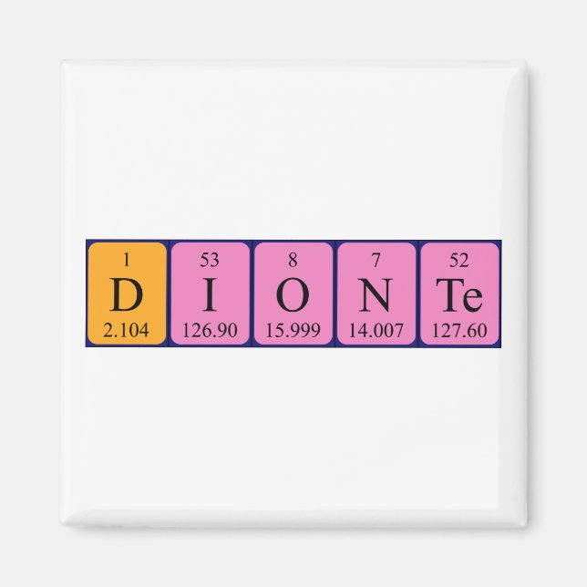 Dionte periodic table name magnet (Front)