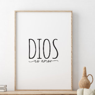 Dios es amor, Bible verse in Spanish Poster