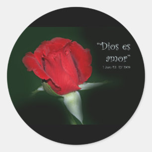 Dios es Amor Etiqueta Engomada Classic Round Sticker