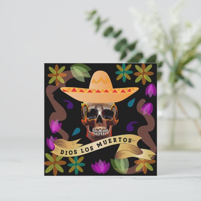 Dios Los Muertos Day of The Dead  Holiday Card (Standing Front)