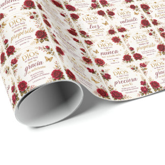 Dios Te Dice Hoy Wrapping Paper Christian Floral