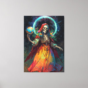 Diosa de lo Inevitable Santa Muerte Canvas Print