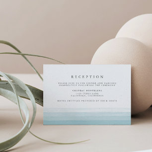 Dip Dye Watercolor Reception Card Aqua